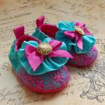 Coquette-magenta And Turquoise Baby Shoes