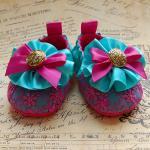 Coquette-magenta And Turquoise Baby Shoes