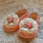 Sorbet-peach Lace Baby Shoes
